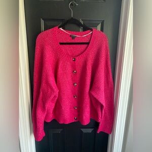 Torrid Pink Button-Up Long Sleeve Curvy Cardigan-Size 4